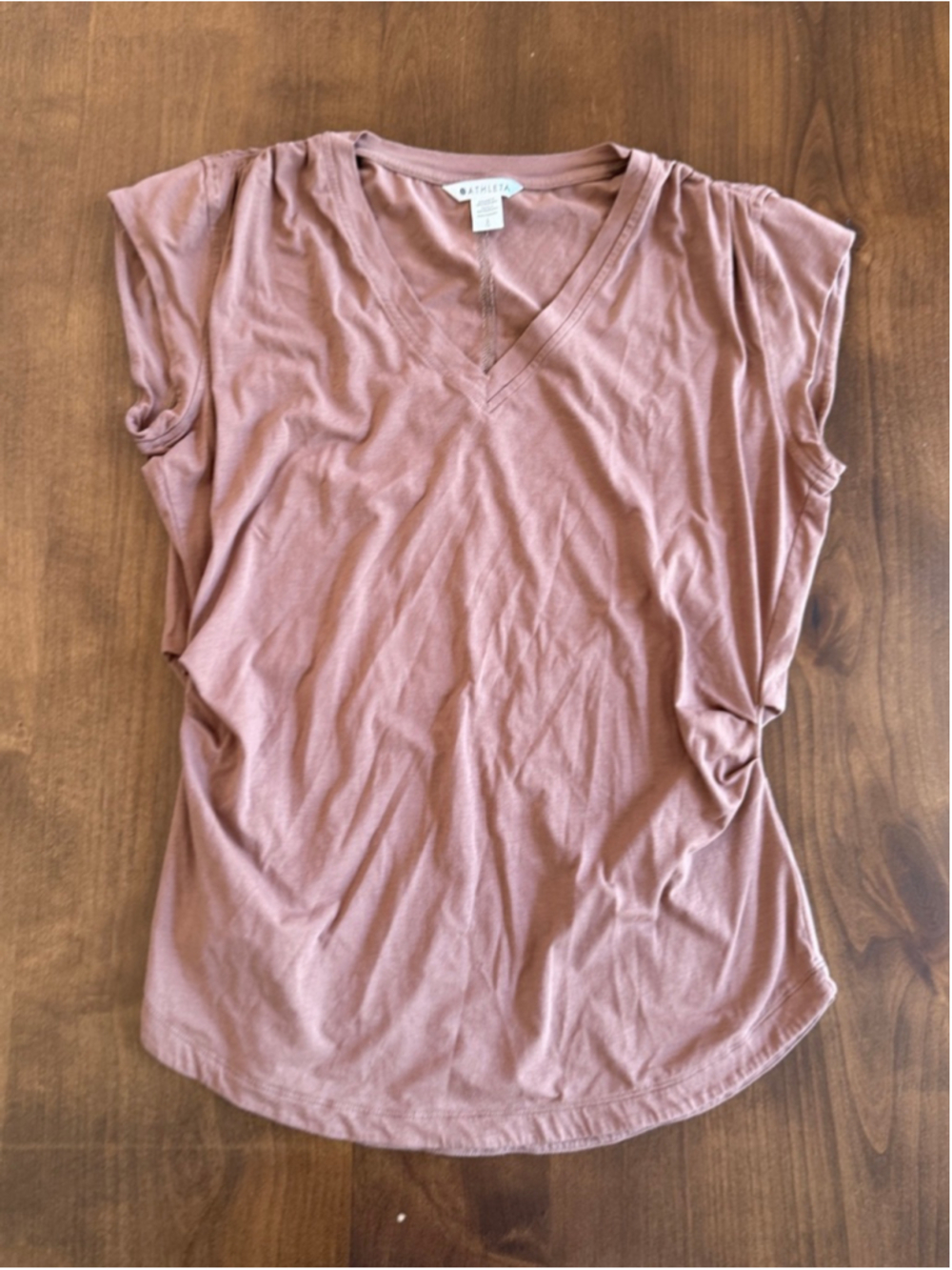 Athleta Brown Tan Tee Size L EUC